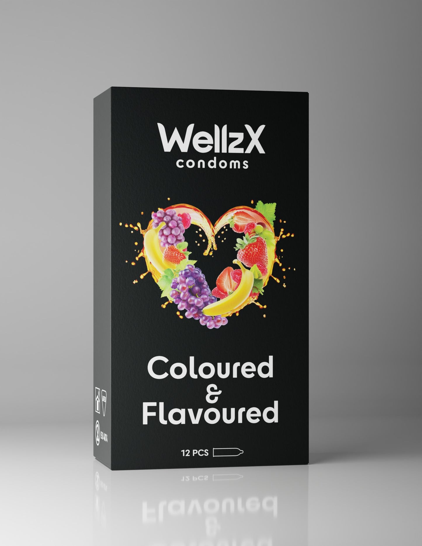 WellzX Condoms Coloured& Flavoured 12Pcs