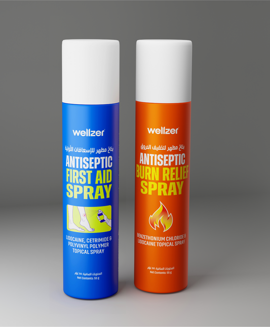 wellzer Antiseptic First Aid& Burn Relief Spray Compo Pack